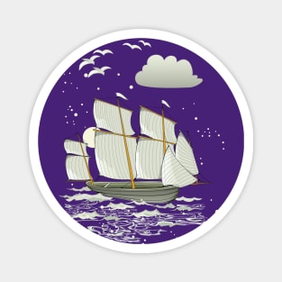 Ancient Viking sailboat Magnet